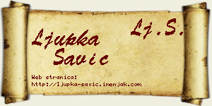Ljupka Savić vizit kartica